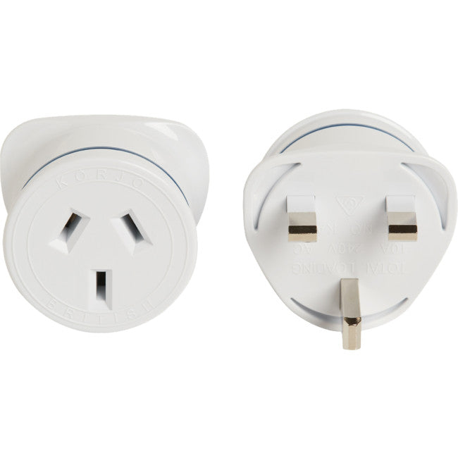 KAUK AUST. TO UK TRAVEL ADAPTOR FOR AUSTRALIA 240V PLUG- FIT20 KORJO KAUK