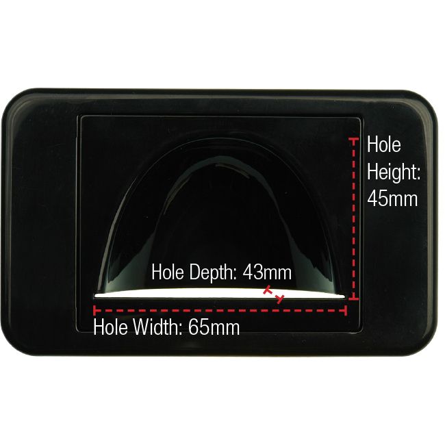 REVBNWPB BLACK REVERSE BULLNOSE WALL PLATE MOUSEHOLE 05DWPMRB