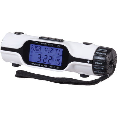 XC0103 TORCH WITH WORLD TIME CLOCK LED ALARM XC0103