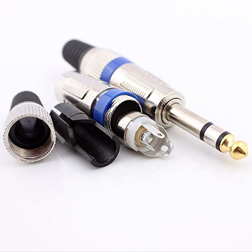 1/4" 6.35mm TRS Stereo Jack Audio Connector Guitar Cable Repair Replacement