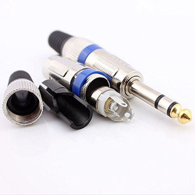 1/4" 6.35mm TRS Stereo Jack Audio Connector Guitar Cable Repair Replacement