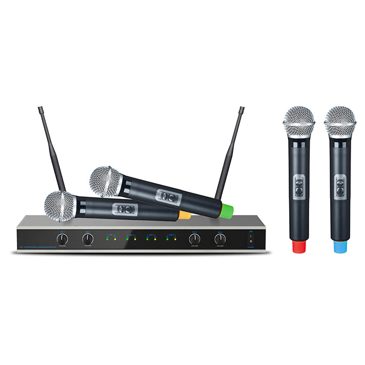 E-Lektron IU-4011 Digital UHF 4x Handheld Wireless Microphone System Set