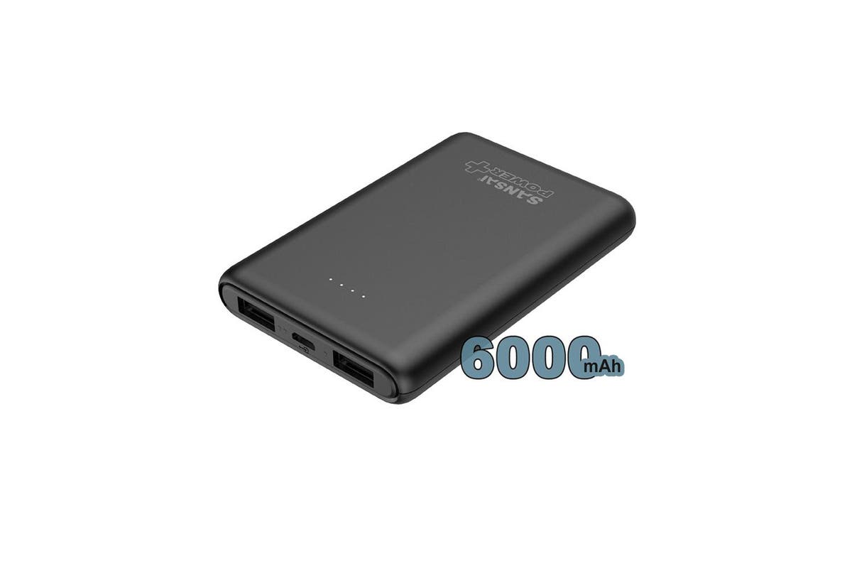 Sansai 6000mAh Mobile Power Bank USB Port Battery Charger for Phones