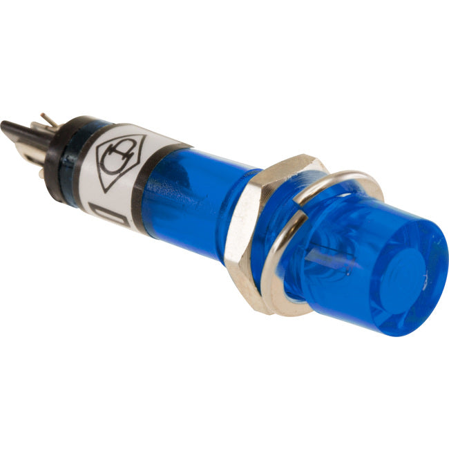 ML625B 12V MINI INDICATOR LIGHT BLUE DC GLOBE - 6MM PANEL MOUNT