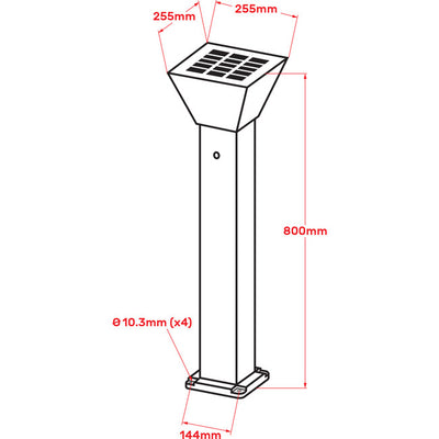 PLSB5W-RGB-800 5W RGB SOLAR LED BOLLARD LIGHT 3K-4K-5K & RGB POWERCELL 25122623