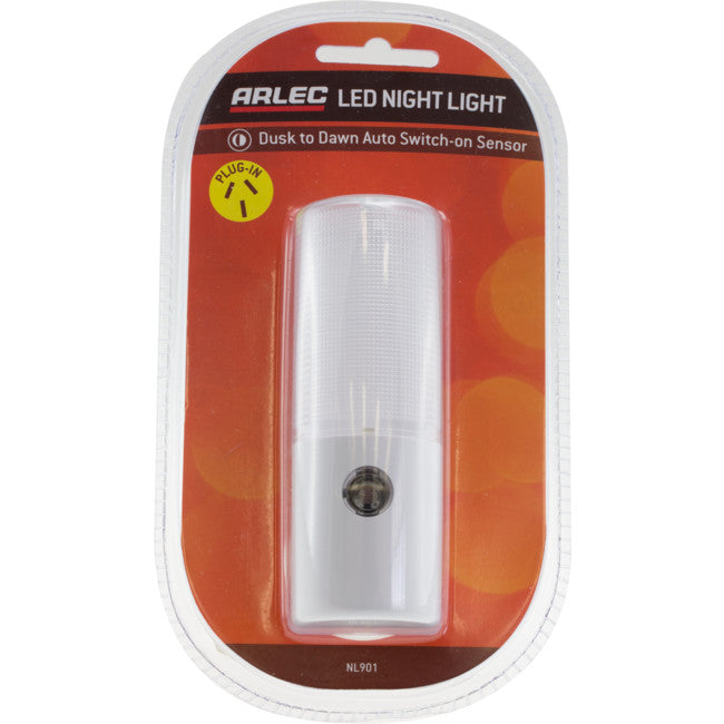 NL901 AUTO LED NIGHT LIGHT ARLEC AUTOMATIC ON/ OFF LIGHT SENSOR ARLEC NL901