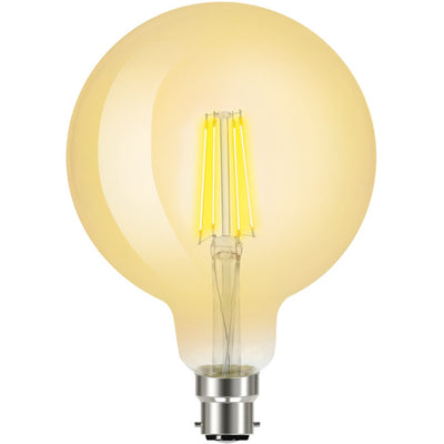 65636 B22 FILAMENT G125 DOME 7.5W DIM AMBER 2000K 630LM VERBATIM 65636