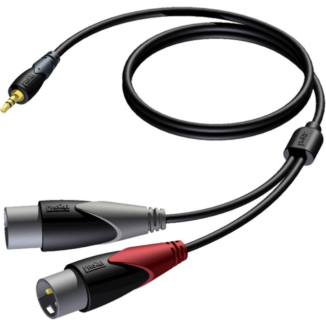 CLA71215 3.5MM MINI JACK TO 2X XLR 1.5M LEAD - PROCAB CLA712/1.5
