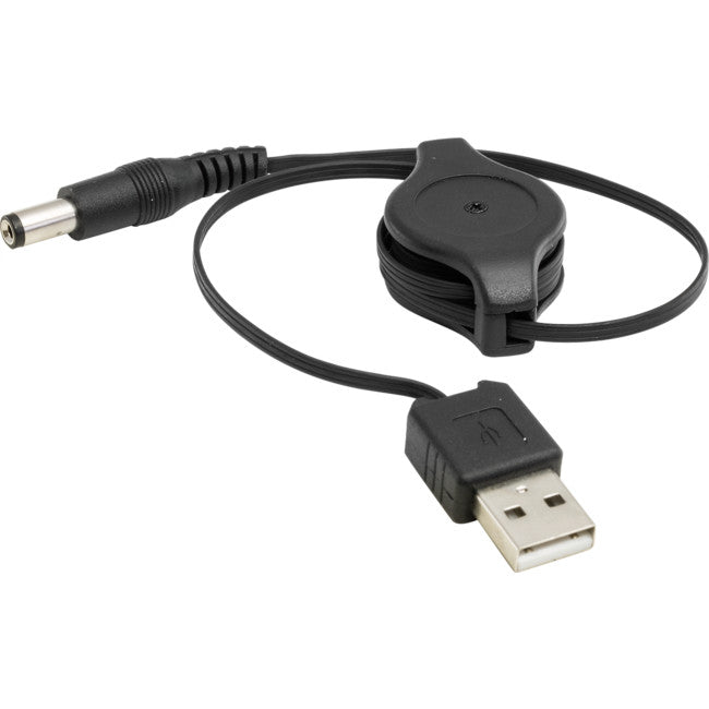 LC7225 0.8M RETRACTABLE USB TO DC PLUG TO PLUG USB2 TO 2.1MM DC PRO2