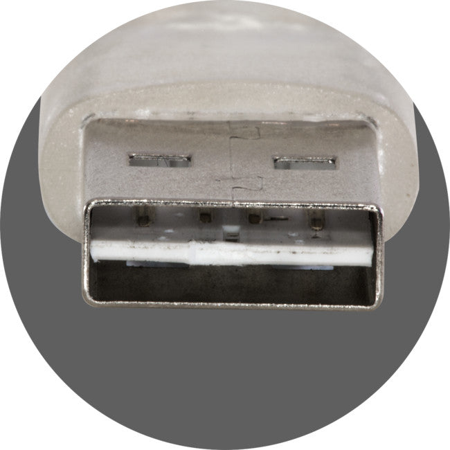 LC7243 TRANSPARENT MICRO USB LEAD 2M DOUBLE SIDED USB-A PLUG USB-B PRO2