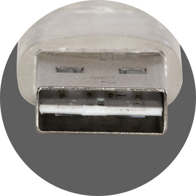 LC7243 TRANSPARENT MICRO USB LEAD 2M DOUBLE SIDED USB-A PLUG USB-B PRO2