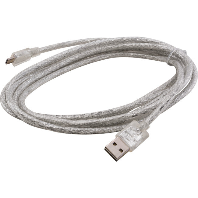 LC7243 TRANSPARENT MICRO USB LEAD 2M DOUBLE SIDED USB-A PLUG USB-B PRO2