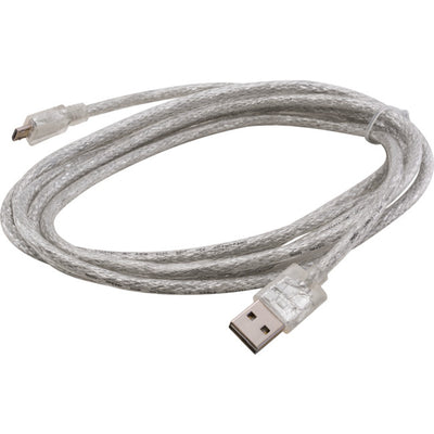 LC7243 TRANSPARENT MICRO USB LEAD 2M DOUBLE SIDED USB-A PLUG USB-B PRO2