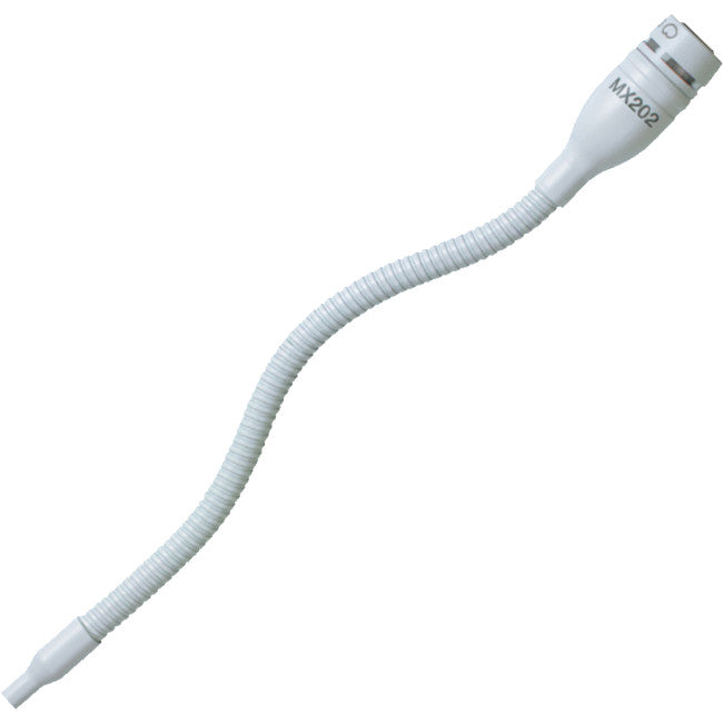 MX202WC HANGING CARDIOID CONDENSER MIC WITH IN LINE PRE AMP - WHITE SHURE MX202WC