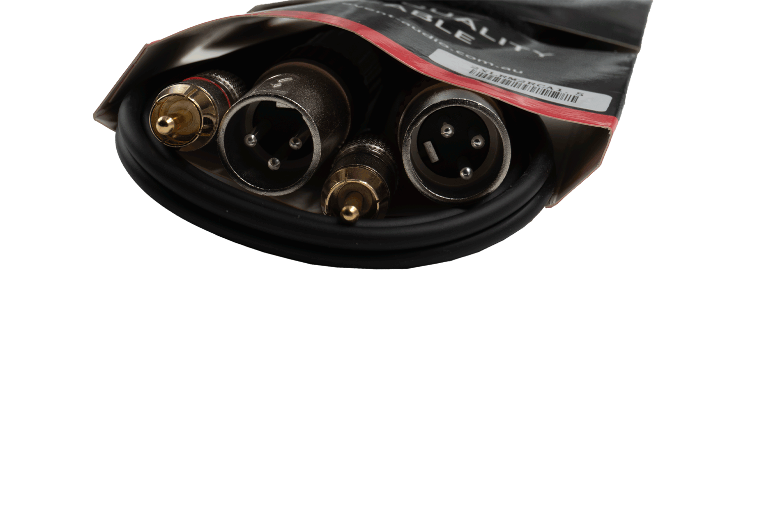 Event Lighting 2XLRM2RCA3EL - 3m 2x XLR 3 Pin Male to 2x RCA Male Signal Lead - Red and Black Ring