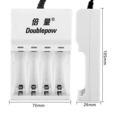 USB Rechargeable AA Batteries and Charger includes 4x 1200mAh Batteries and 4 Slot AA/AAA  Power Adapter Charger