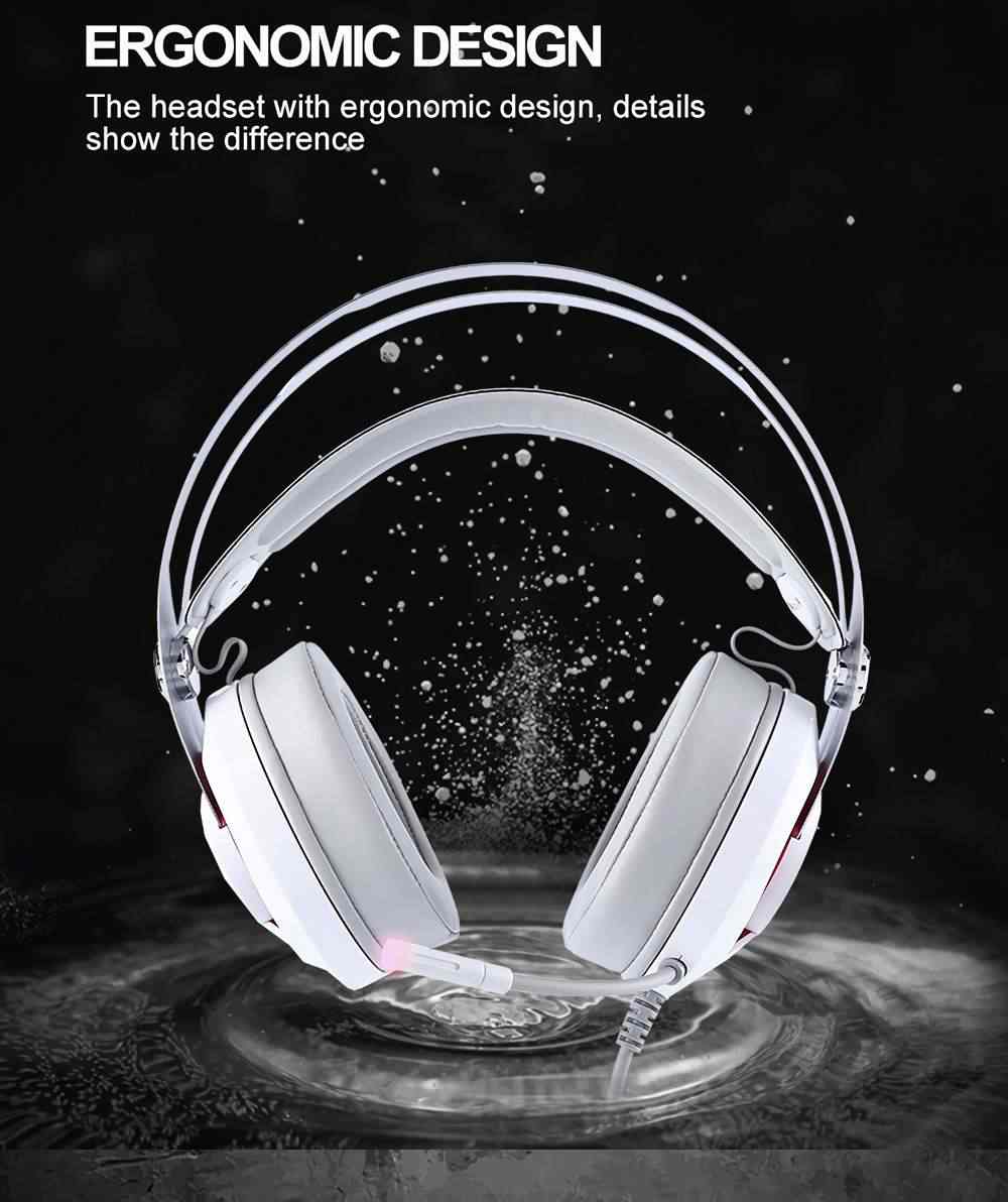 USB Gaming Headset Stereo Surround PC Computer Headphone Mic LED Speed Controls