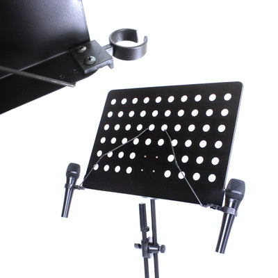 2 in 1 Microphone Mic & Sheet Music Stand + Mic Holders Full size Combo