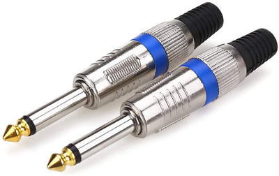 1/4" 6.35mm TS Mono Jack Audio Connector Guitar Cable Repair Replacement