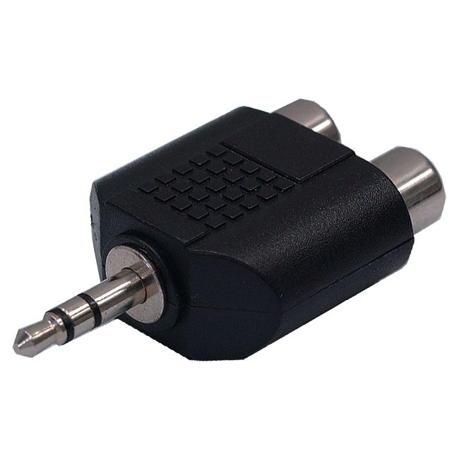 PA1061 3.5MM STEREO PLUG TO 2X RCA SOCKETS ADAPTOR