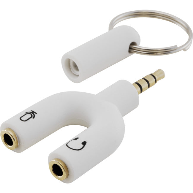 PA1078WH TRRS TO STEREO & MIC ADAPTOR 4POLE PLUG TO 3.5MM CTIA WHITE PRO2