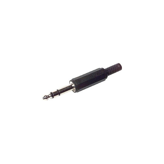 PD1432 6.3MM STEREO PHONO PLUG BLACK PLASTIC P0044A