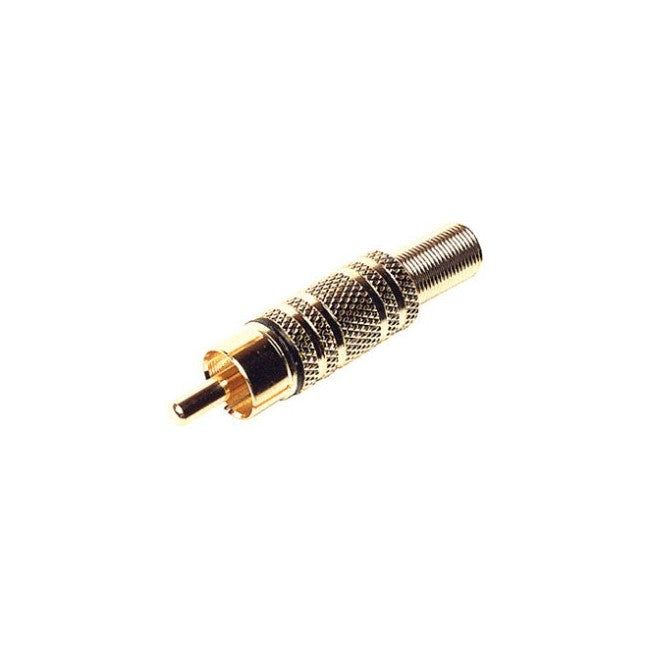 PD2957 RCA PLUG GOLD BLACK SPRING PROTECTION
