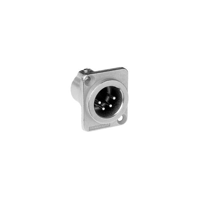 PD5350 4 PIN PANEL XLR PLUG (AC4MDZ) METAL SQUARE AMPHENOL AC4MDZ