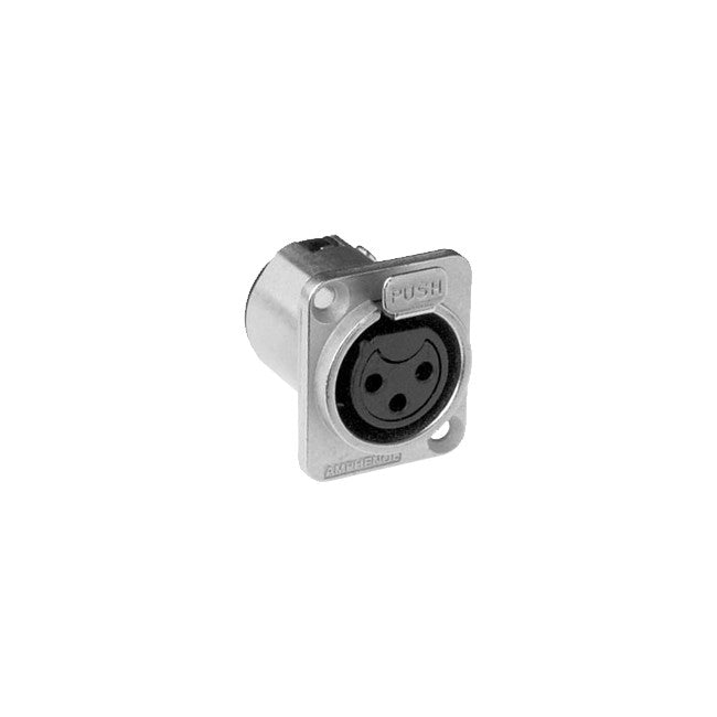 PD5360 3 PIN PANEL XLR SOCKET METAL SQUARE AMPHENOL AC3FDZ