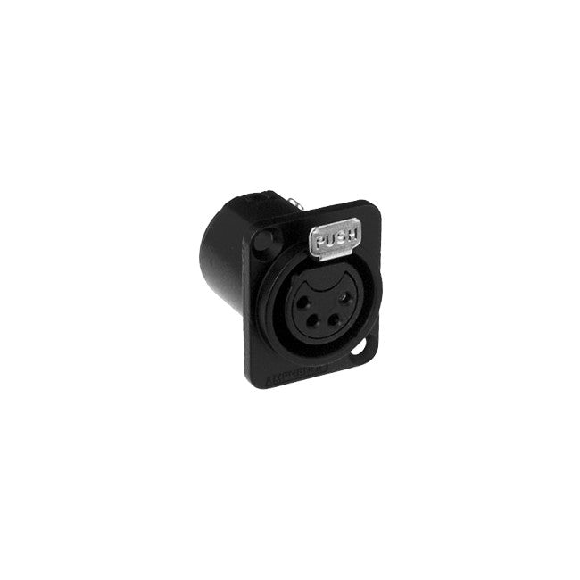 PD5372 - 4 PIN PANEL XLR SOCKET - METAL BLACK SQUARE - AMPHENOL