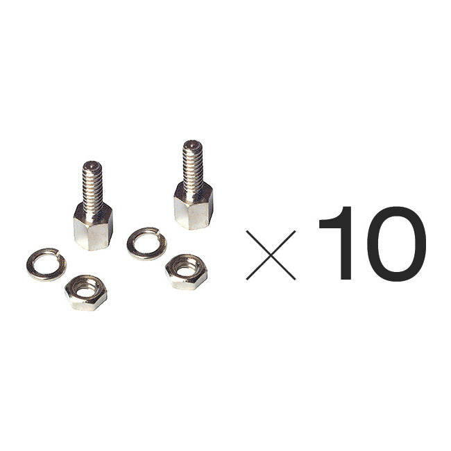 PJ6002 MEDIUM BUSHING 10 PAIRS NUTS M3 D-155 (PK10)