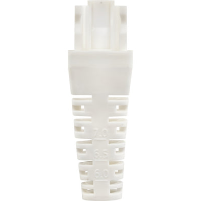 PK4095 7.5MM WHITE RJ45 RUBBER BOOT TRIMMABLE 5.5-7.0MM SNAP PK100 T3 2735WT-00-100AP