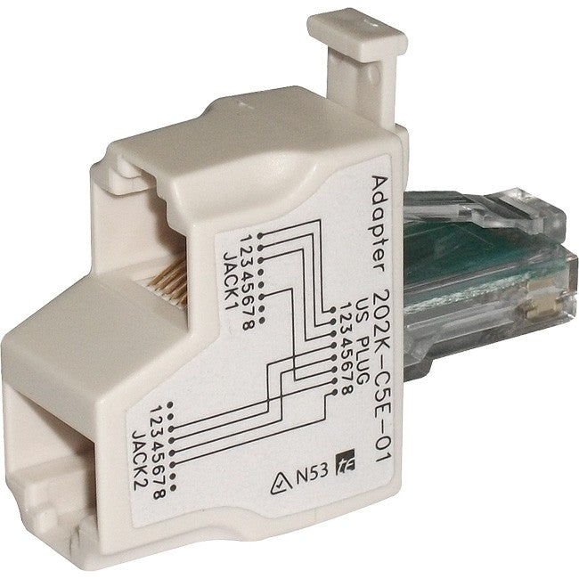 PK4542 RJ45 DATA/VOICE LINE SPLITTER 1X RJ45 PLUG TO 2X RJ45 SOCKET NA-C5E-01