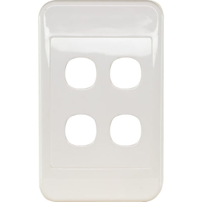 PK4594 4 GANG WALL PLATE WHITE CLIPSAL 2000 SERIES CLIPSAL CLI2034VHWE