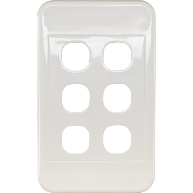 PK4596 6 GANG WALL PLATE WHITE CLIPSAL 2000 SERIES CLIPSAL CLI2036VHWE