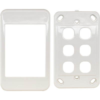 PK4596 6 GANG WALL PLATE WHITE CLIPSAL 2000 SERIES CLIPSAL CLI2036VHWE