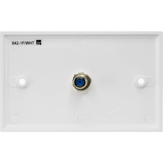 PR3886 SINGLE 'F' SOCKET WALL PLATE FOXTEL BRANDED & APPROVED FMP1F-FX