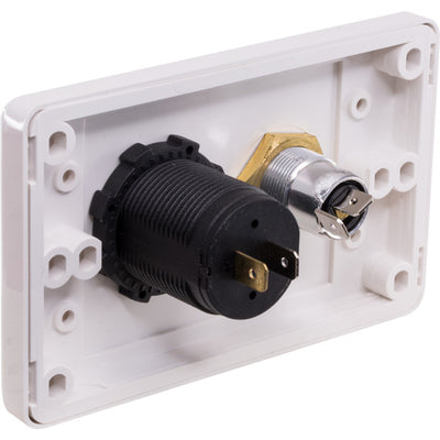 L1042 - USB AND MERIT 12V WALL PLATE - CARAVAN RV 5V