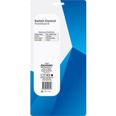 PT1614 - 4 OUTLET SWITCHED POWERBOARD - WHITE - JACKSON