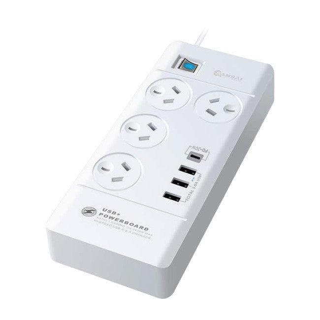 PAD8044 4 WAY POWERBOARD WITH USB-C SANSAI PAD8044