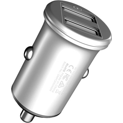 C248 MINI CIG DUAL USB CAR CHARGER 2XUSB 5V 2.4A ALUMINIUM MBEAT MB-CHGR-C248