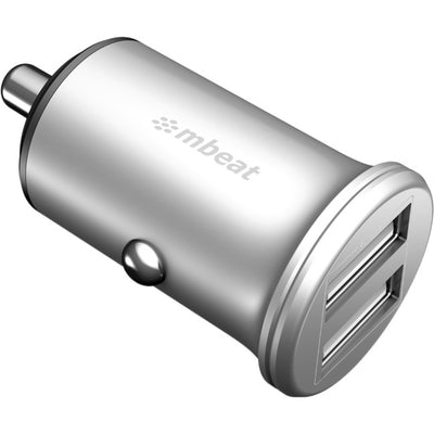 C248 MINI CIG DUAL USB CAR CHARGER 2XUSB 5V 2.4A ALUMINIUM MBEAT MB-CHGR-C248
