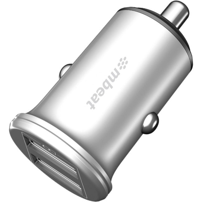 C248 MINI CIG DUAL USB CAR CHARGER 2XUSB 5V 2.4A ALUMINIUM MBEAT MB-CHGR-C248