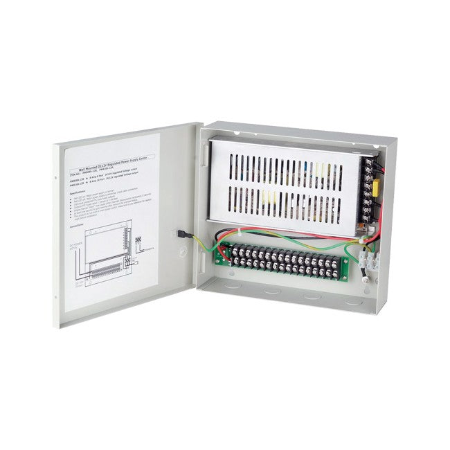 PW816S-12R 12V 8A REGULATED PSU 16 PORT DC12V 12VDC WALL MOUNTING BOX DOSS