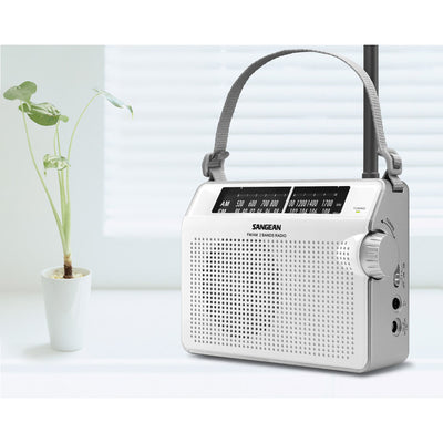 PRD6W COMPACT AM/FM ANALOGUE RADIO WHITE AC/DC PORTABLE SANGEAN SANGEAN PR-D6