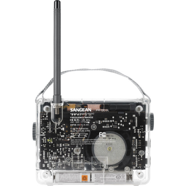 PRD6CL CLEAR AM/FM ANALOGUE RADIO AC/DC PORTABLE SANGEAN SANGEAN PR-D6CLR