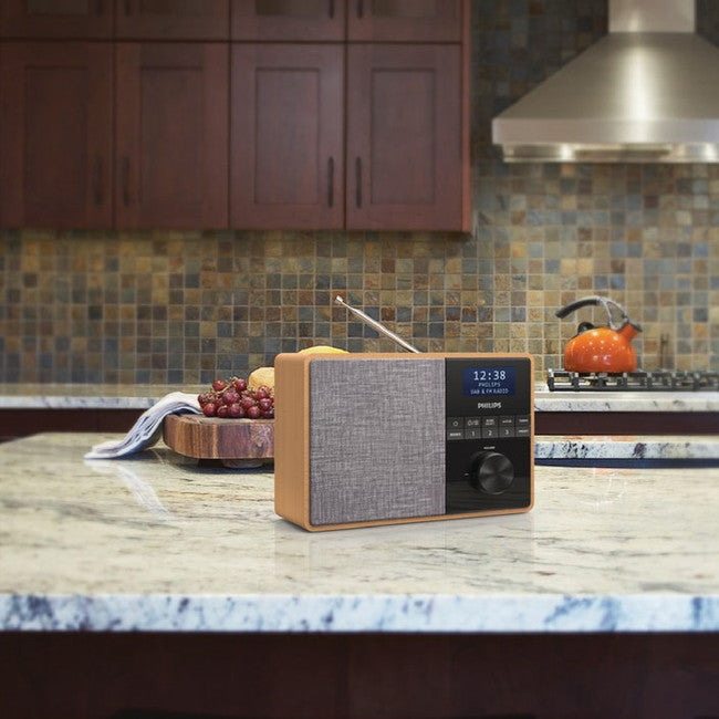 TAR5505 WOODEN CABINET DAB RADIO BLUETOOTH KITCHEN TIMER PHILIPS TAR5505/79