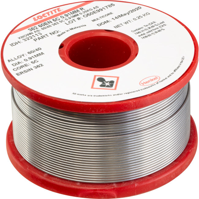 20250MCS 60/40 250G 0.91MM SOLDER 60% TIN, 40% LEAD - MULTICORE LOCTITE MC087