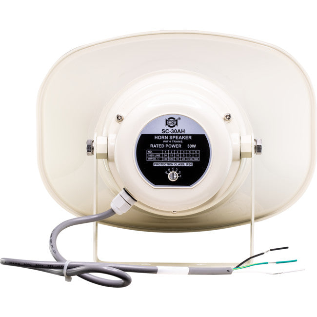 SC30AH - 30W 100V HORN SPEAKER IP66 - SQUARE ABS U SHAPE BRACKET - SHOW