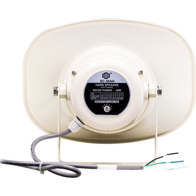 SC30AH - 30W 100V HORN SPEAKER IP66 - SQUARE ABS U SHAPE BRACKET - SHOW